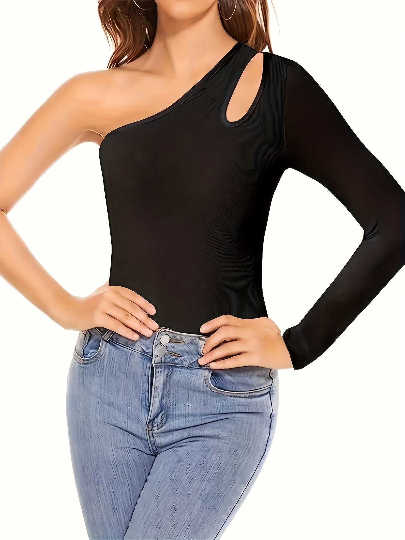 One Shoulder Shaping Bodysuit, Cut Out Tummy Control Slimming Body Shaper, Women's Underwear & Shapewear MyFave Boutique