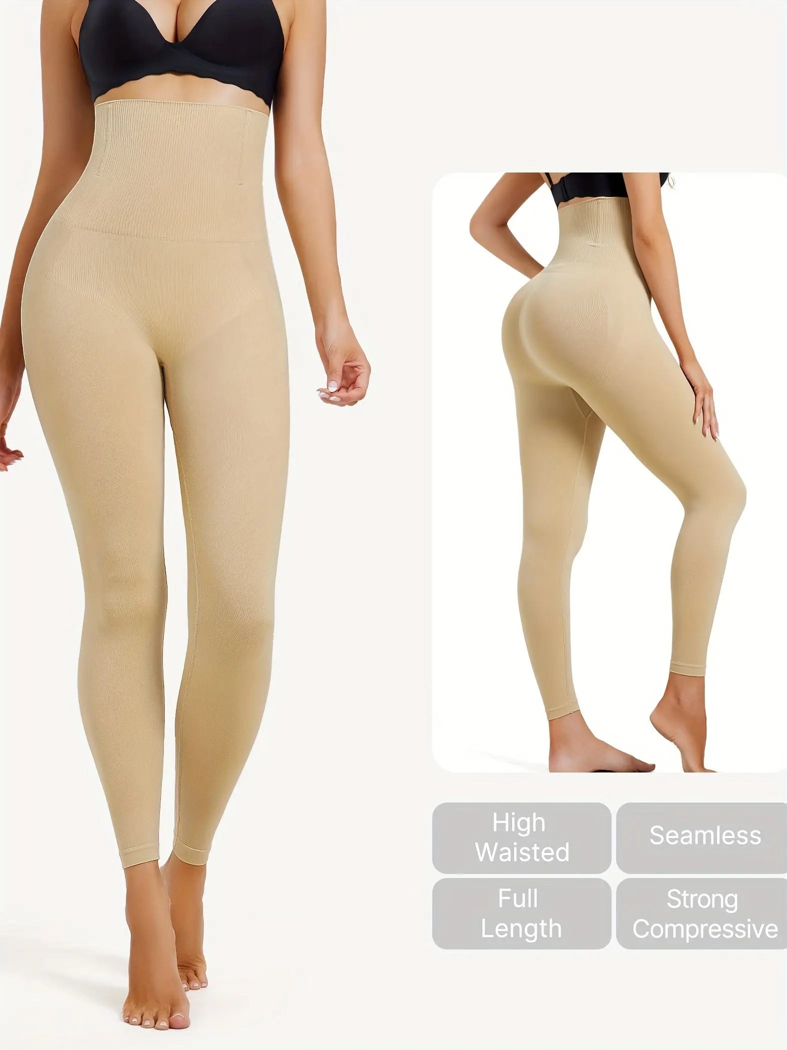 Compression Leggings For Women Tummy Control Butt Lifting Shapewear High Waist Thigh Slimmer Pants Body Shaper MyFave Boutique