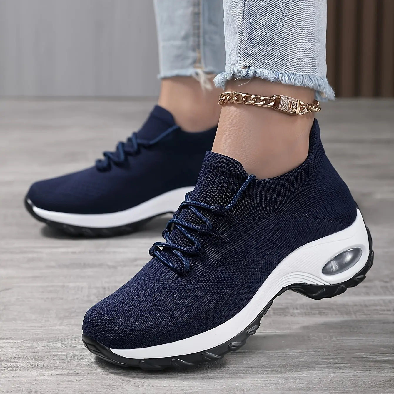 Women's Breathable Slip On Sneakers, Lace Up Platform Soft Sole Walking Shoes, Comfort Low-top Daily Wear MyFave Boutique