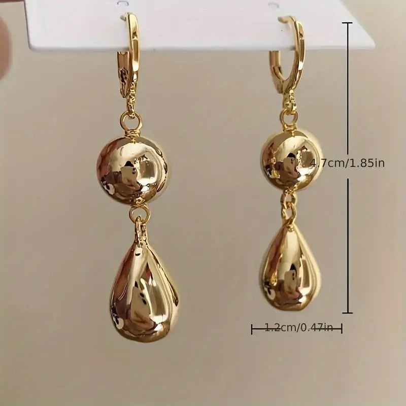 Glossy Ball Drop Earrings With Simple Punk Style Stainless Steel Jewelry Fashion Women's Gift MyFave Boutique