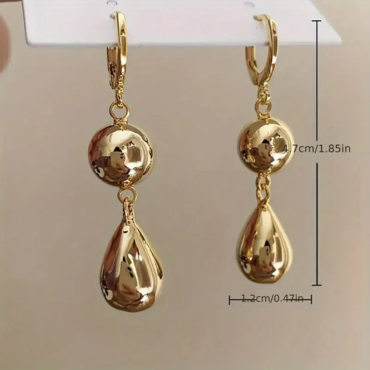 Glossy Ball Drop Earrings With Simple Punk Style Stainless Steel Jewelry Fashion Women's Gift MyFave Boutique