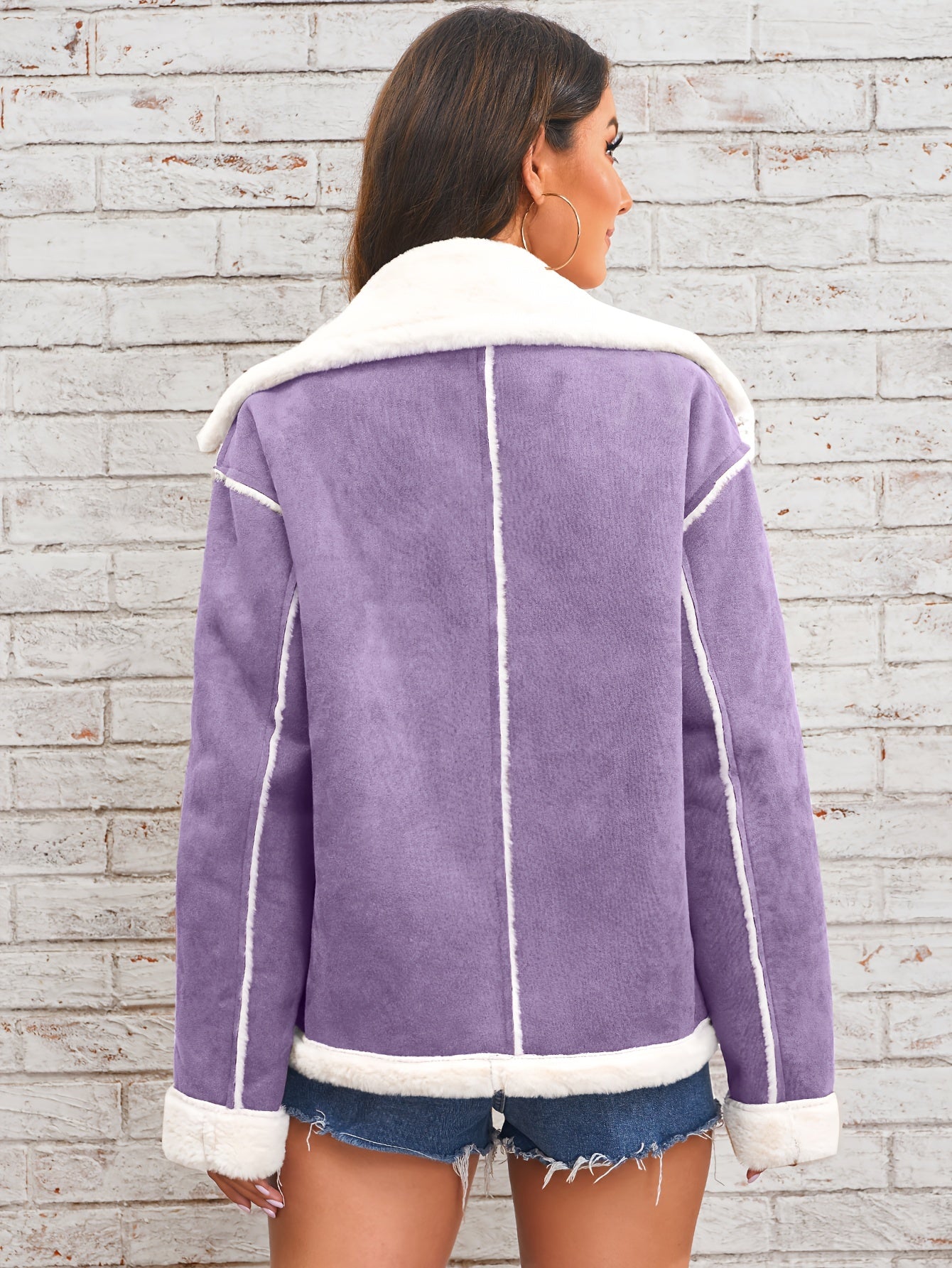 Women's Lapel Plush Jacket - Cozy Winter Outwear for Casual Comfort MyFave Boutique