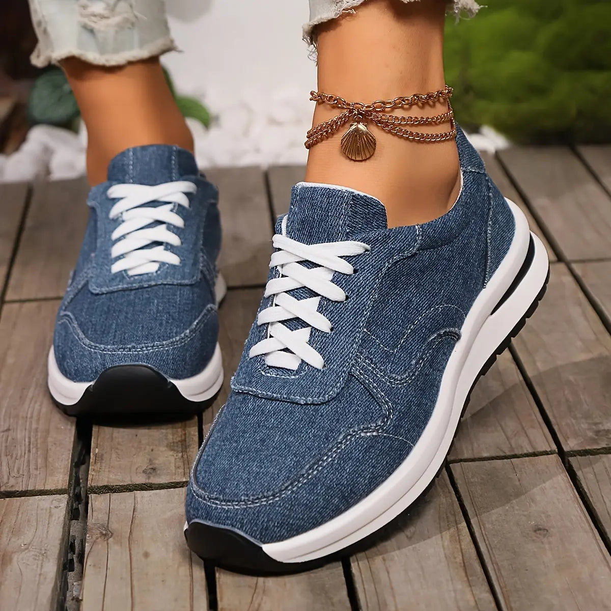 Women's Lace-Up Canvas Sneakers: Lightweight & Comfortable PVC Sole, Solid Colors MyFave Boutique