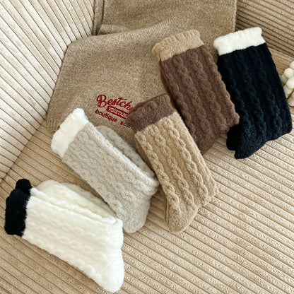 5 Pairs Twist Textured Thickened Socks, Comfy & Soft Mid Tube Socks, Women's Stockings & Hosiery MyFave Boutique