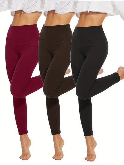 3 Pack High Waist Tummy Control Leggings for Workout Yoga Running Fitness - Winter Thermal Soft Warm MyFave Boutique