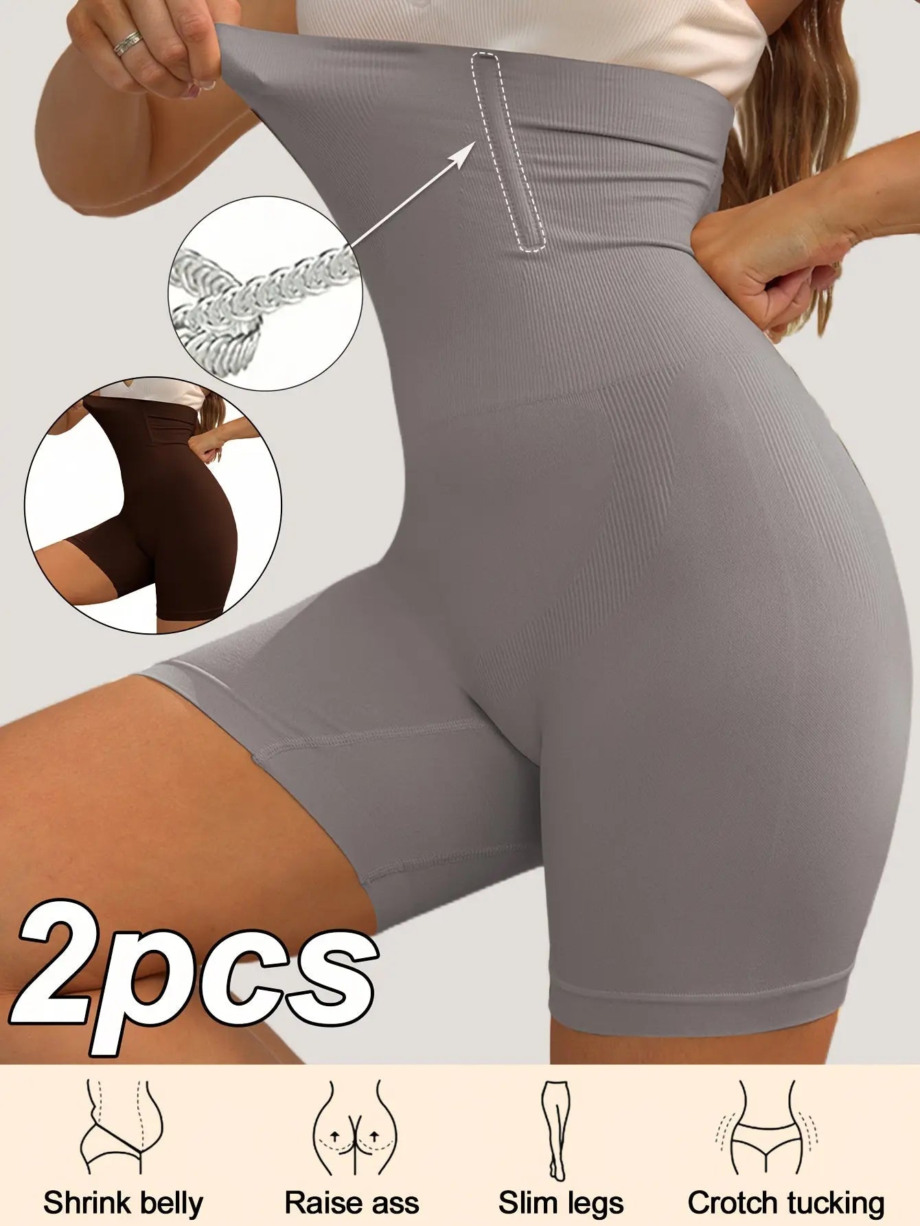 2-pack Women's High-Waisted Shaper Shorts - Seamless Tummy Control Compression Yoga Fitness Pants - 2-Pack MyFave Boutique