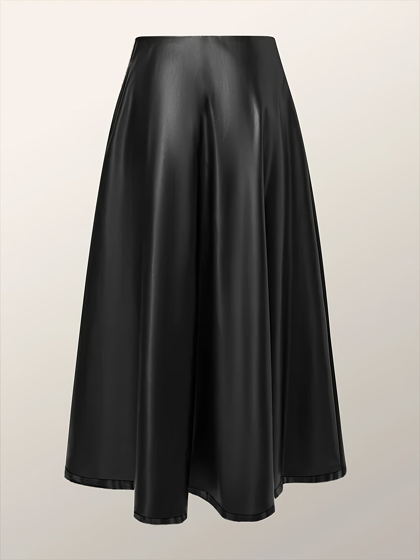 Elegant High Waist Leather Skirt with Ruffled Hem for Women - Perfect for Spring and Summer MyFave Boutique