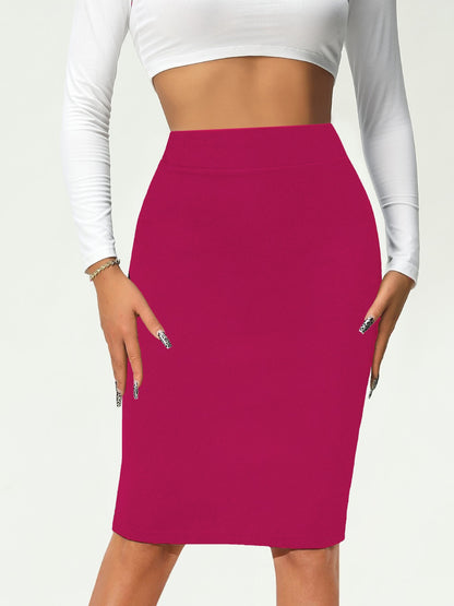 Elegant High Waist Pencil Skirt for Women - Perfect for Work and Office - Solid Color and Flattering Fit MyFave Boutique