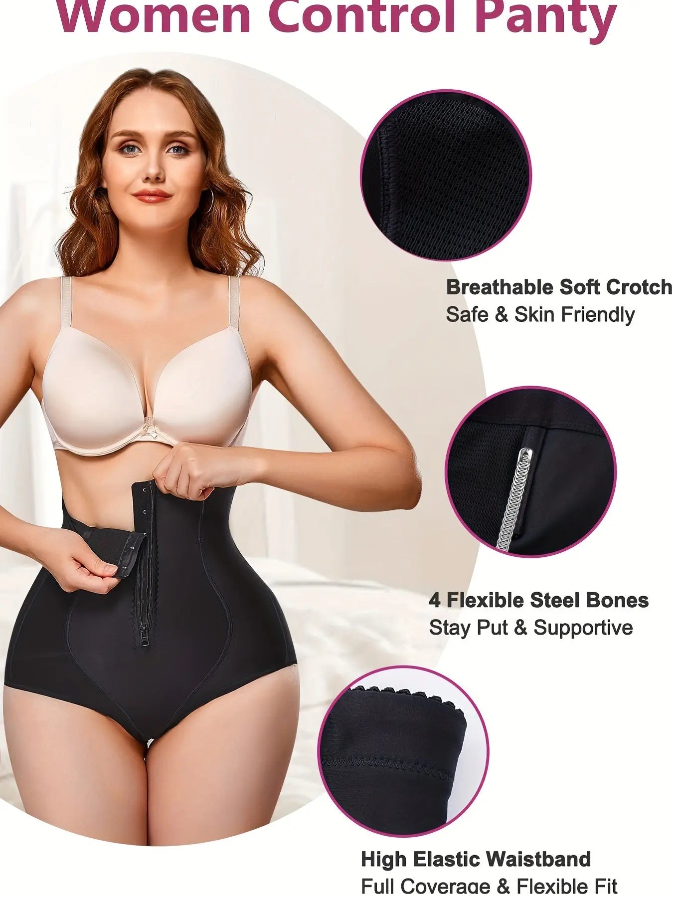 Zipper Tummy Control Shaping Panties for Women, Butt Lifting Underwear with Compression MyFave Boutique