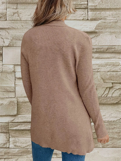 Stylish Open Front Cardigans with Pockets, Long Sleeve Knitted Top for Women's Winter & Fall Clothing. MyFave Boutique