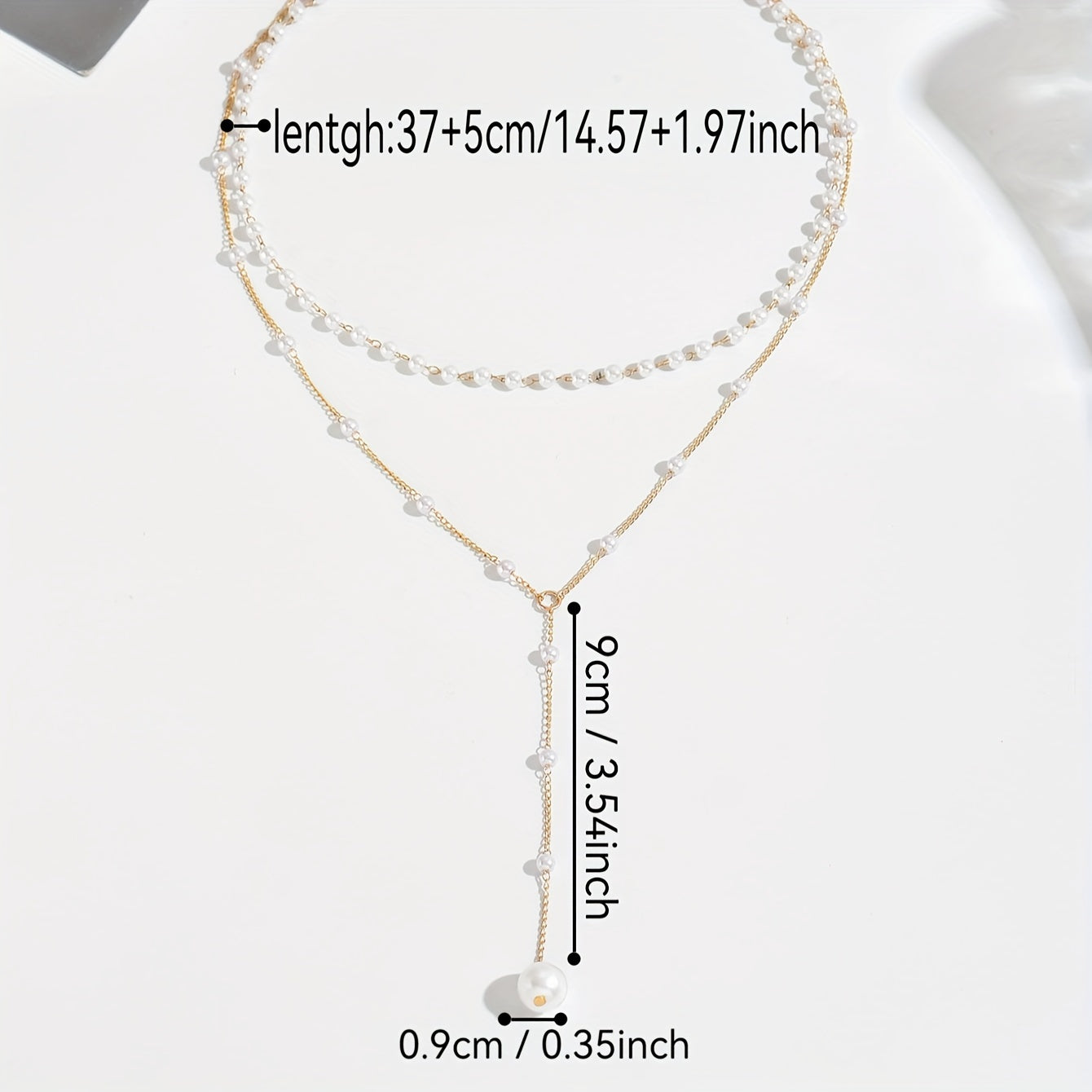 Elegant Vintage Style Double-Layer Pendant Necklace with Imitation Pearl Accents and Tassel Drop, Zinc Alloy Chain Necklace for Daily and Party Occasions - 1pc MyFave Boutique