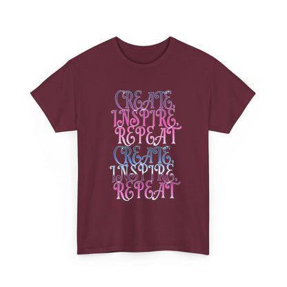 Create, Inspire,Repeat, Motivational, Inspirational Unisex T Shirt Printify