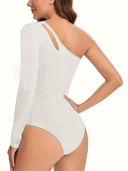 One Shoulder Shaping Bodysuit, Cut Out Tummy Control Slimming Body Shaper, Women's Underwear & Shapewear MyFave Boutique