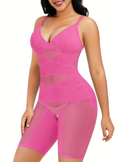 Women's Full Body Shapewear Bodysuit with Tummy Control, Butt Lifter, Thigh Slimmer, Adjustable Straps & Open Crotch Design MyFave Boutique