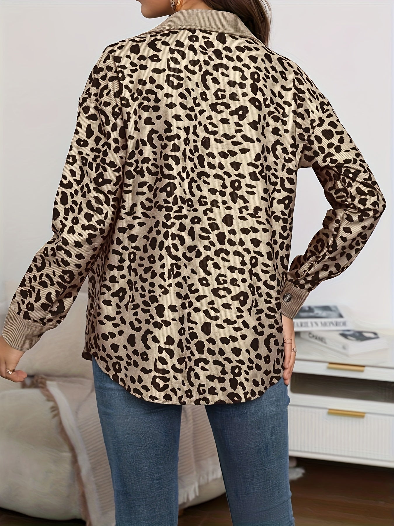 Leopard Print Long Sleeve Women's Shirt MyFave Boutique