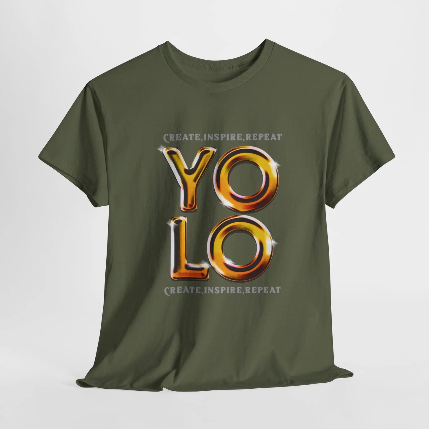 Create, Inspire, Repeat, Yolo, Motivational, Inspirational Unisex Cotton T-Shirt Printify