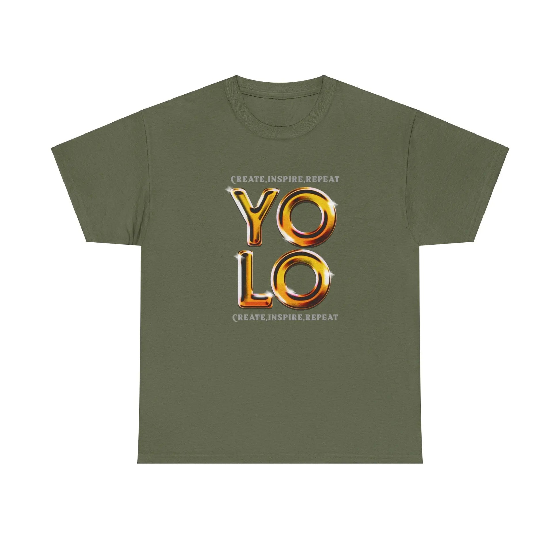 Create, Inspire, Repeat, Yolo, Motivational, Inspirational Unisex Cotton T-Shirt Printify