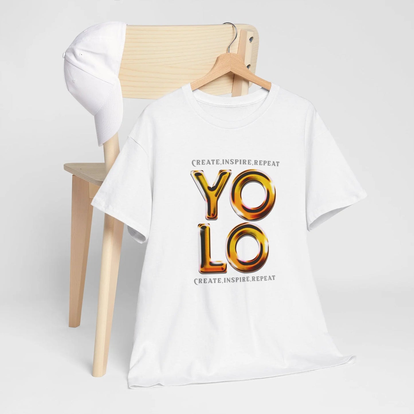 Create, Inspire, Repeat, Yolo, Motivational, Inspirational Unisex Cotton T-Shirt Printify