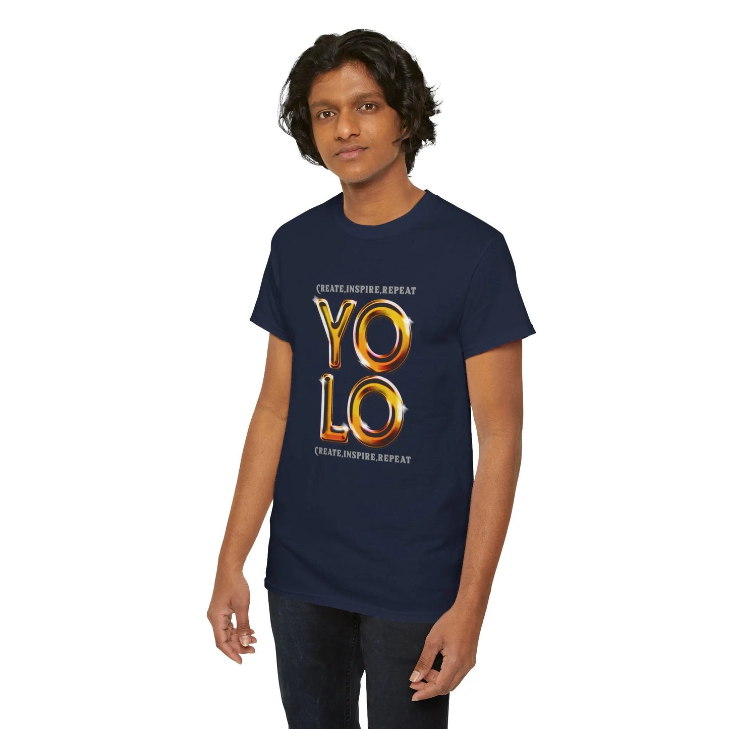 Create, Inspire, Repeat, Yolo, Motivational, Inspirational Unisex Cotton T-Shirt Printify