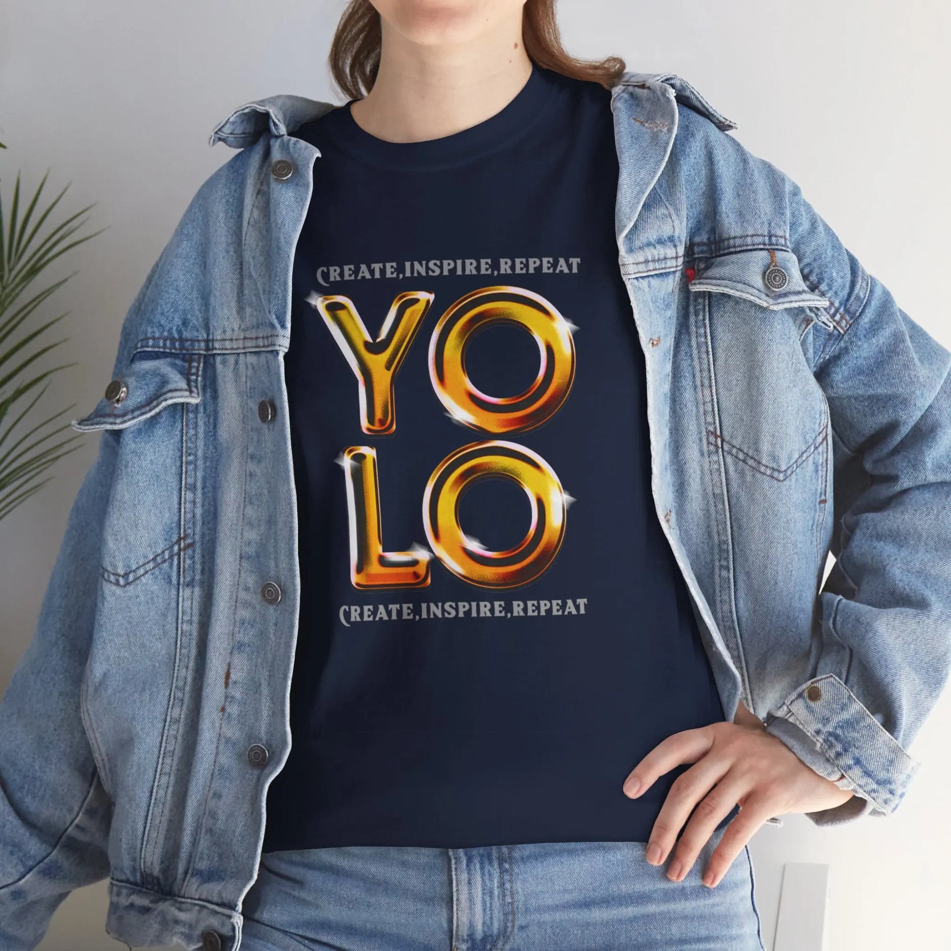 Create, Inspire, Repeat, Yolo, Motivational, Inspirational Unisex Cotton T-Shirt Printify