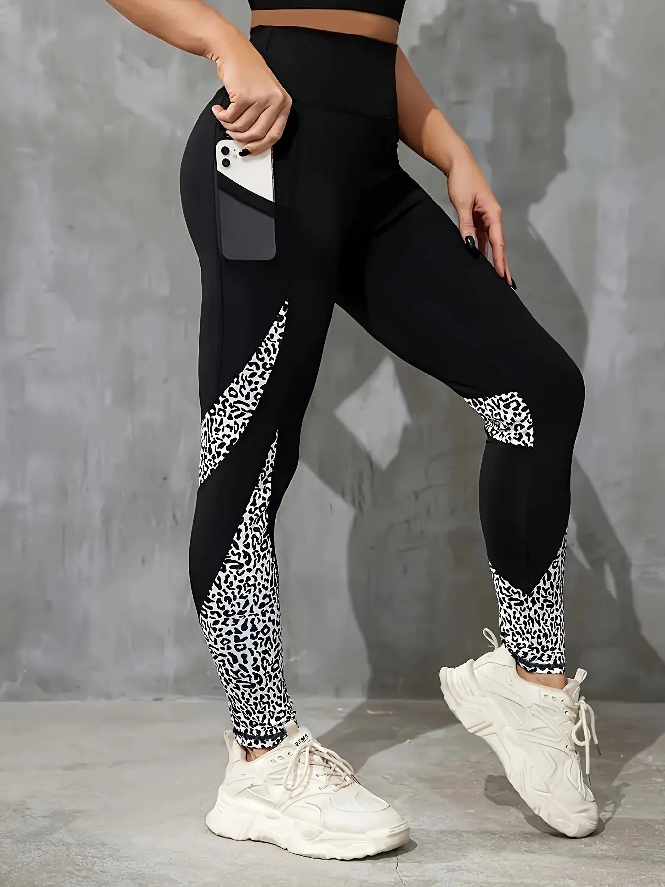 Leopard Print Mesh Yoga Pants with Butt Lifting Waistband, Cropped Workout Trousers for Women MyFave Boutique