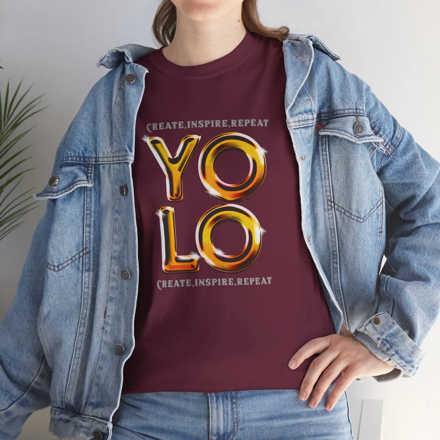 Create, Inspire, Repeat, Yolo, Motivational, Inspirational Unisex Cotton T-Shirt Printify