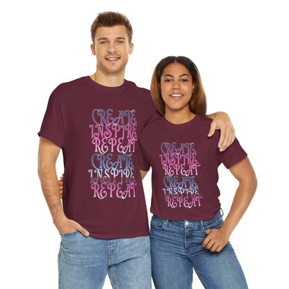 Create, Inspire,Repeat, Motivational, Inspirational Unisex T Shirt Printify