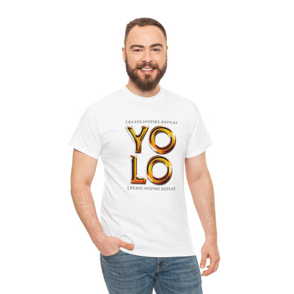 Create, Inspire, Repeat, Yolo, Motivational, Inspirational Unisex Cotton T-Shirt Printify