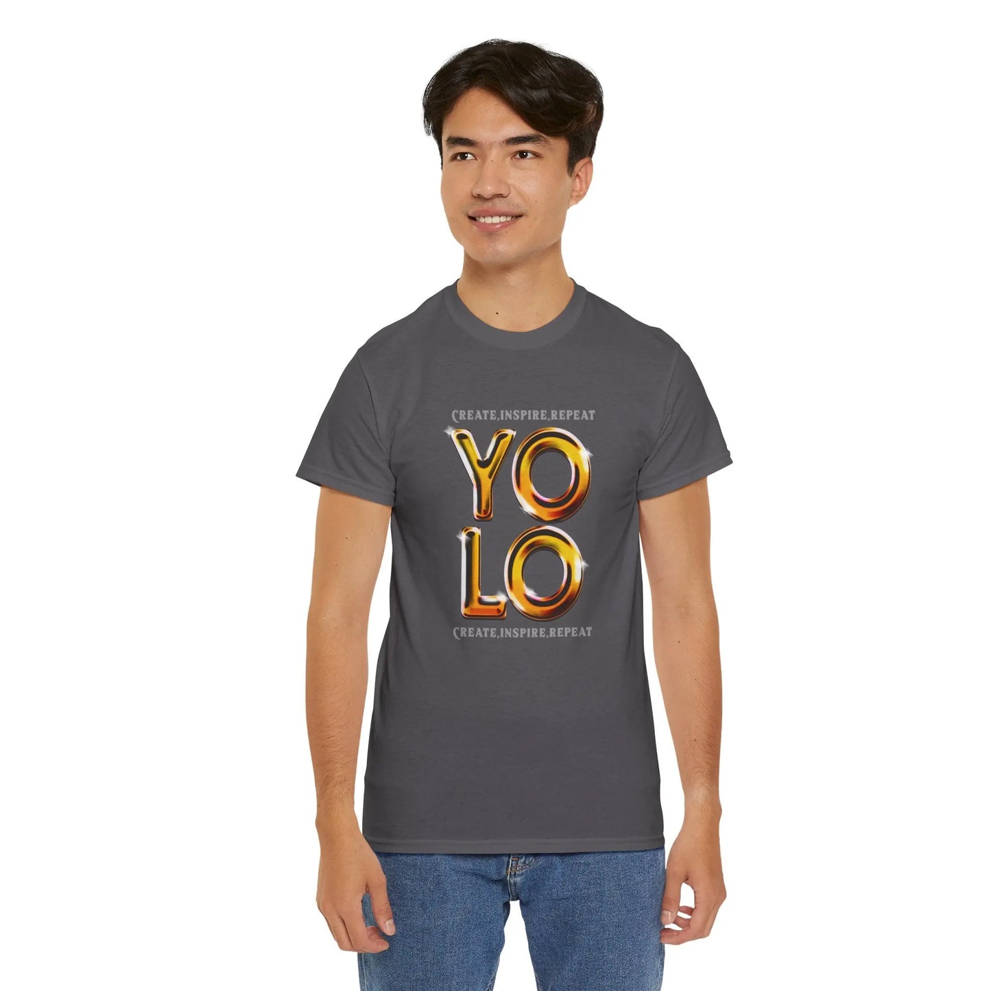 Create, Inspire, Repeat, Yolo, Motivational, Inspirational Unisex Cotton T-Shirt Printify