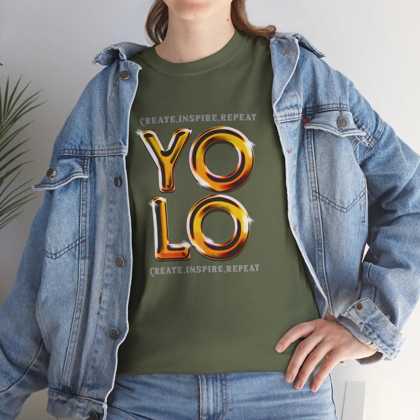 Create, Inspire, Repeat, Yolo, Motivational, Inspirational Unisex Cotton T-Shirt Printify