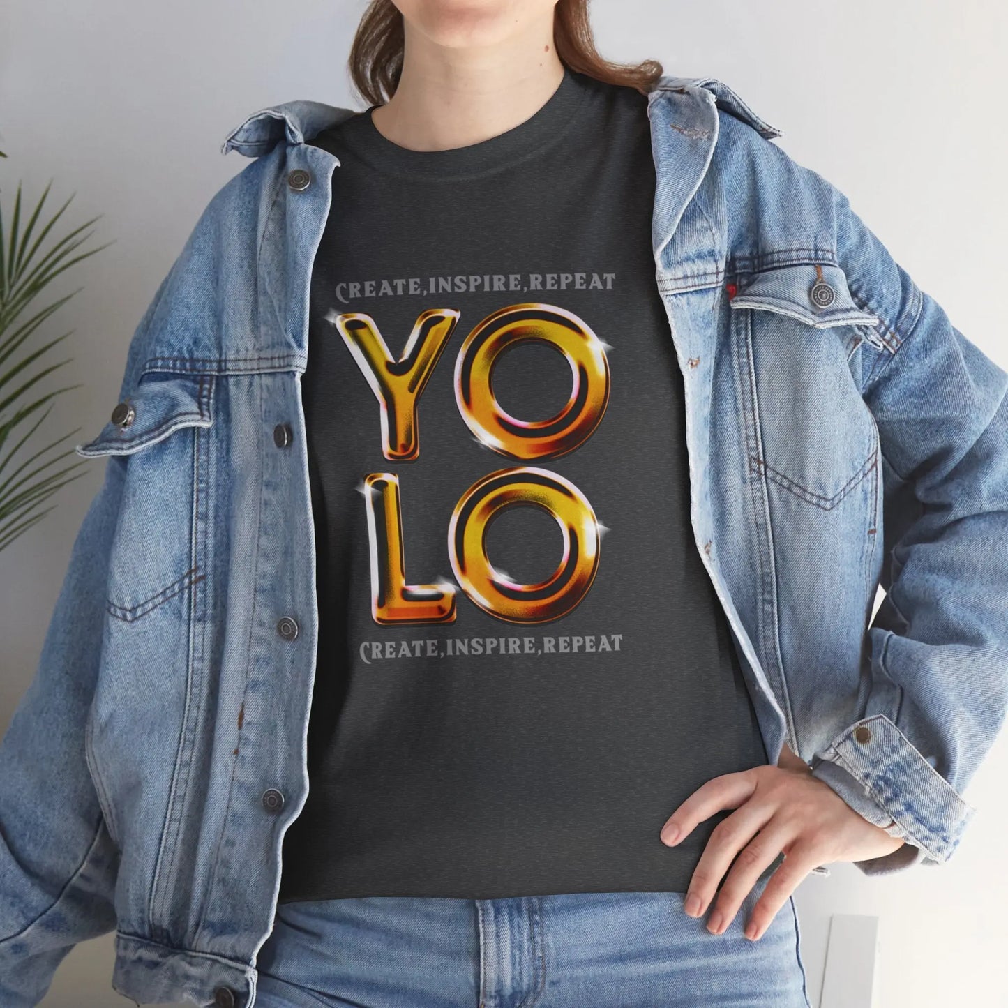 Create, Inspire, Repeat, Yolo, Motivational, Inspirational Unisex Cotton T-Shirt Printify