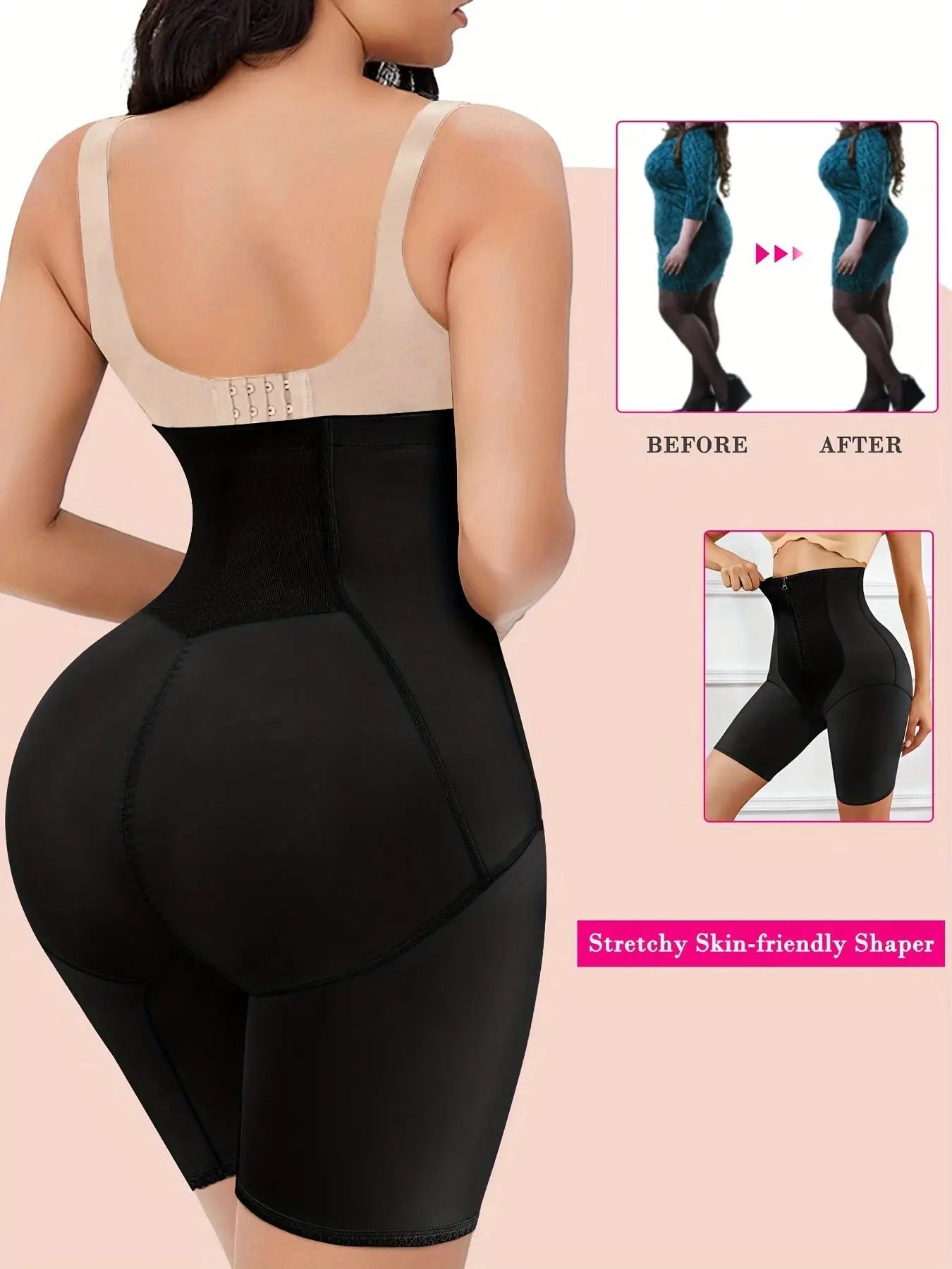 High Waist Zipper Shaping Shorts, Compression Tummy Control Shorts To Lift & Shape Buttocks, Women's Underwear & Shapewear MyFave Boutique