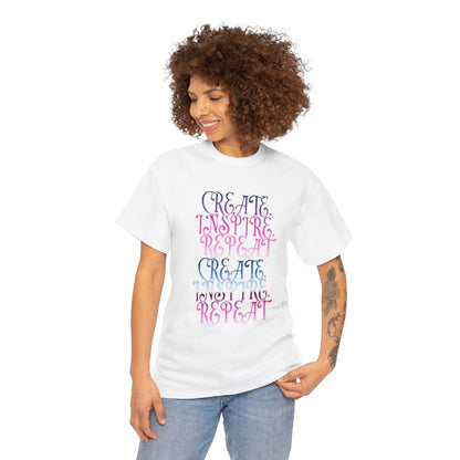 Create, Inspire,Repeat, Motivational, Inspirational Unisex T Shirt Printify