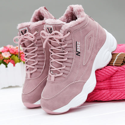 Women's Winter Thermal Non-Slip Platform Lace-Up Boots, Outdoor High-top Chunky Sneaker, Women's Footwear MyFave Boutique