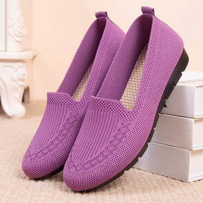 Women's Knitted Solid Color Loafers, Lightweight Non-slip Flat Slip On Shoes, Casual Walking Shoes MyFave Boutique