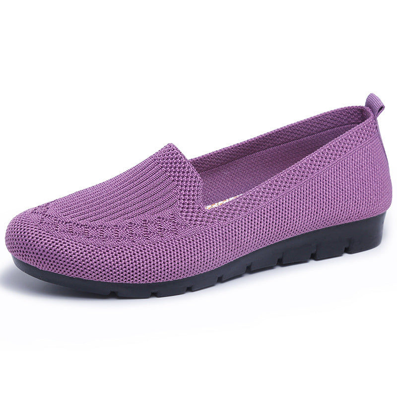 Women's Knitted Solid Color Loafers, Lightweight Non-slip Flat Slip On Shoes, Casual Walking Shoes MyFave Boutique