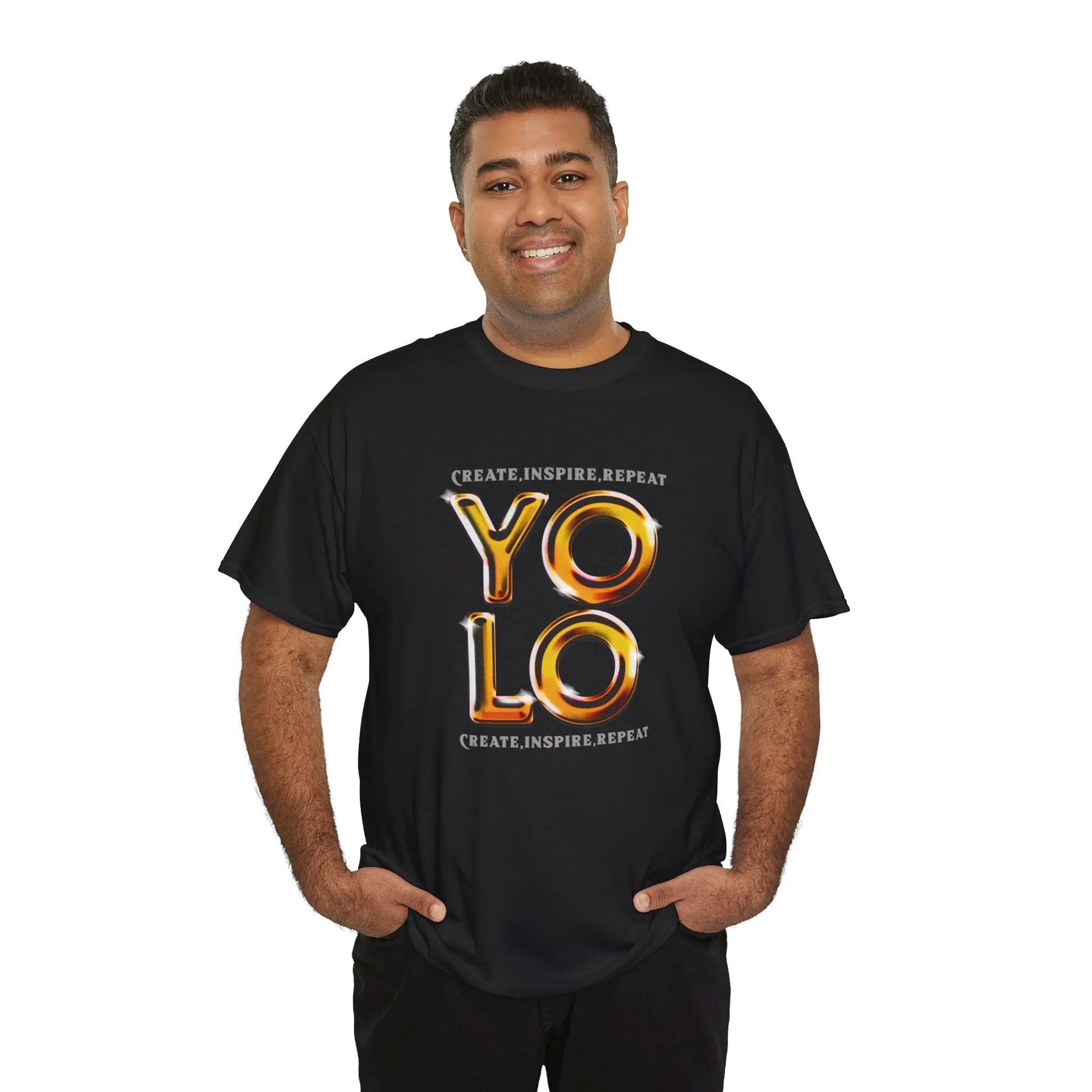 Create, Inspire, Repeat, Yolo, Motivational, Inspirational Unisex Cotton T-Shirt Printify