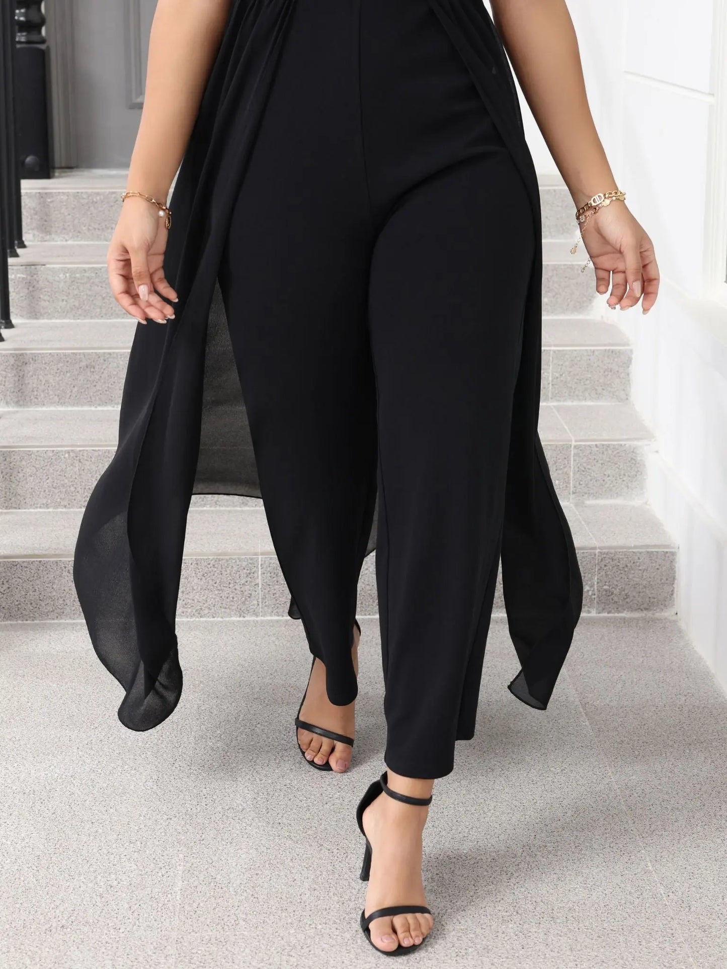 Sleeveless Elegant Straight-Leg Jumpsuit with Zipper - Perfect for Evening Dates MyFave Boutique