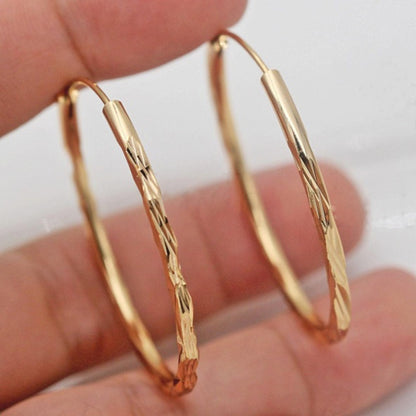 Stylish Big Circle Hoop Earrings For Women Copper Jewelry Daily Casual Round Earrings MyFave Boutique