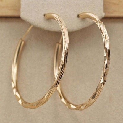 Stylish Big Circle Hoop Earrings For Women Copper Jewelry Daily Casual Round Earrings MyFave Boutique