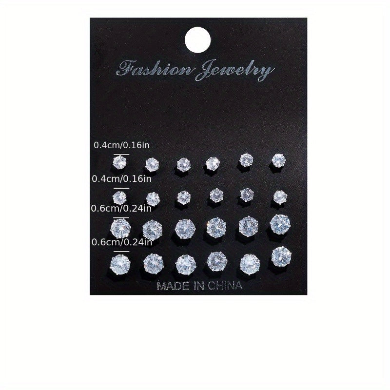 12/24/36 Pairs Sparkling Zirconia Stud Earrings for Women - Timeless Classic Ear Jewelry for Daily Decor, Elegant Accessories, and Versatile Style Options - Perfect for Any Occasion, Gift Giving, and Personalized Collections MyFave Boutique