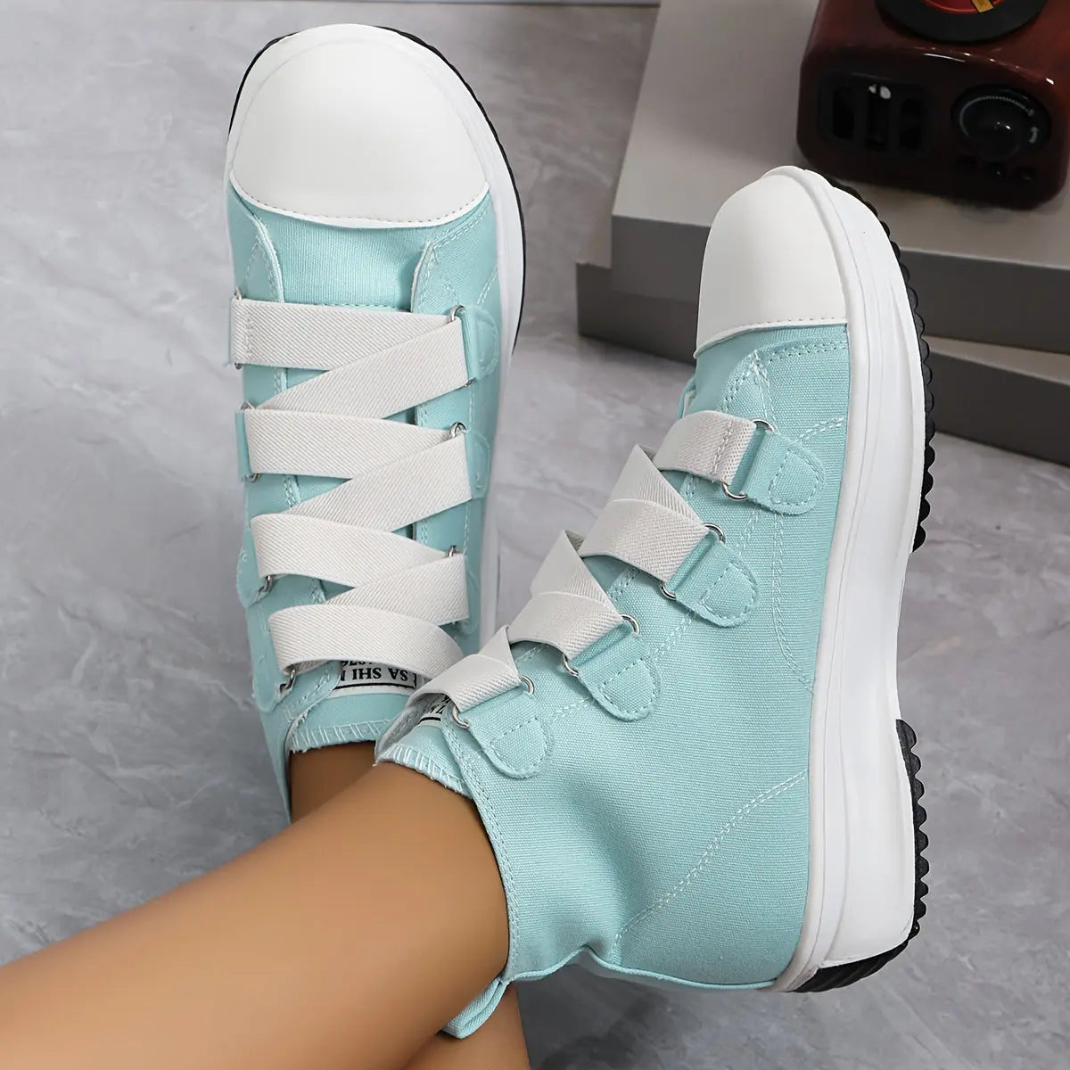 Women's Trendy High-Top Sneakers, Soft Sole Versatile Casual Sports Shoes, Platform Canvas Stylish Boot Sneakers MyFave Boutique