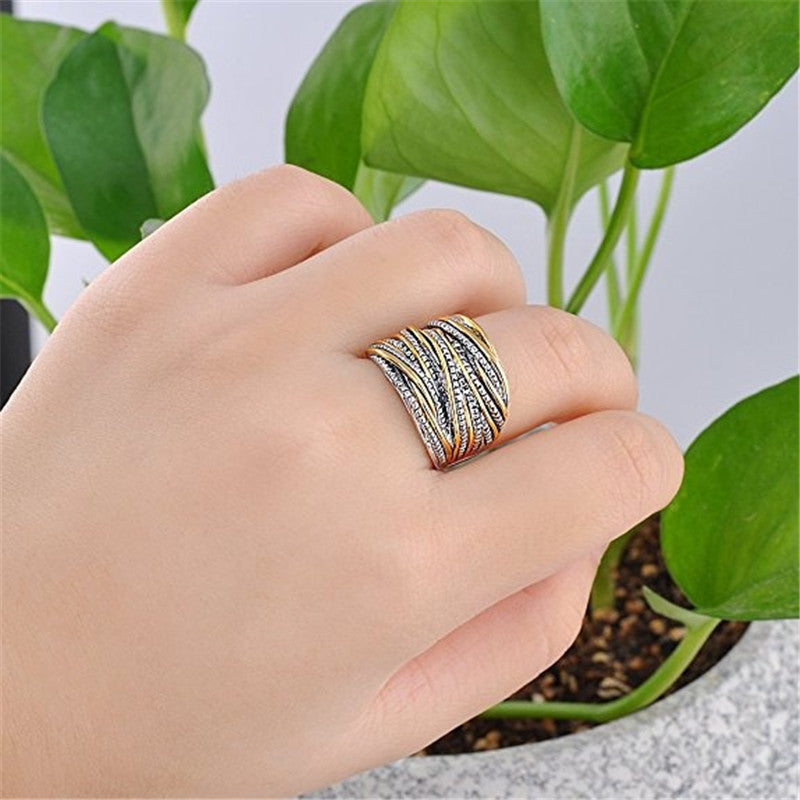 1pc Luxury Geometric Elegant Cross Ring For Women Wedding Engagement Party Jewelry Accessories size 6-11 MyFave Boutique