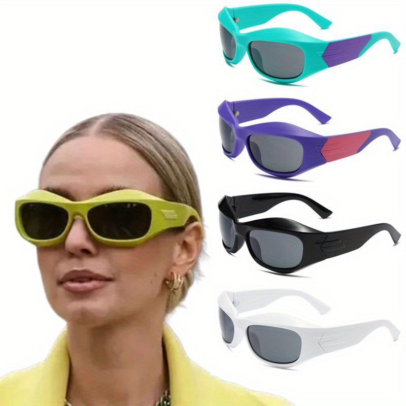 4pcs/set Wide Temple Glasses For Women Men, Casual Fashion Sun Shades For Driving Beach Travel MyFave Boutique