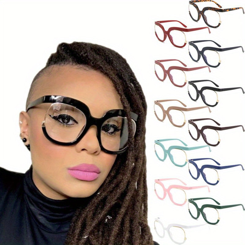 2pcs/set Large Frame Glasses, Fashion All-Match Trendy Frame Computer Glasses For Women Men MyFave Boutique