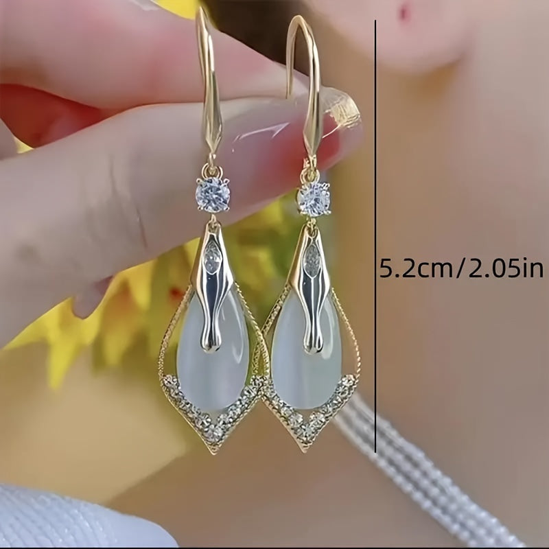 3 Pairs/Set of Exquisite Teardrop Crystal Dangle Earrings - Stud Jewelry with Colored Accent Gems, Fashionable Gift for Girls and Women - Elegant, Sparkling, and Versatile Accessories MyFave Boutique