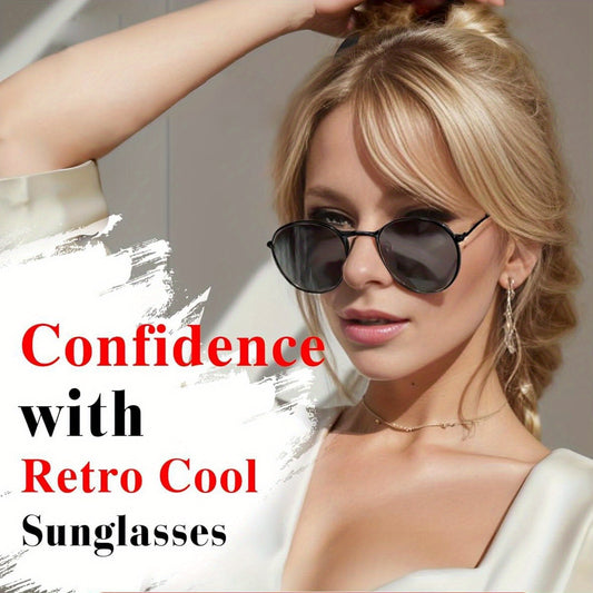 Stylish Polarized Round Sunglasses for Women and Men with UV400 Protection - Ideal for Narrow Faces - Metal Frame MyFave Boutique