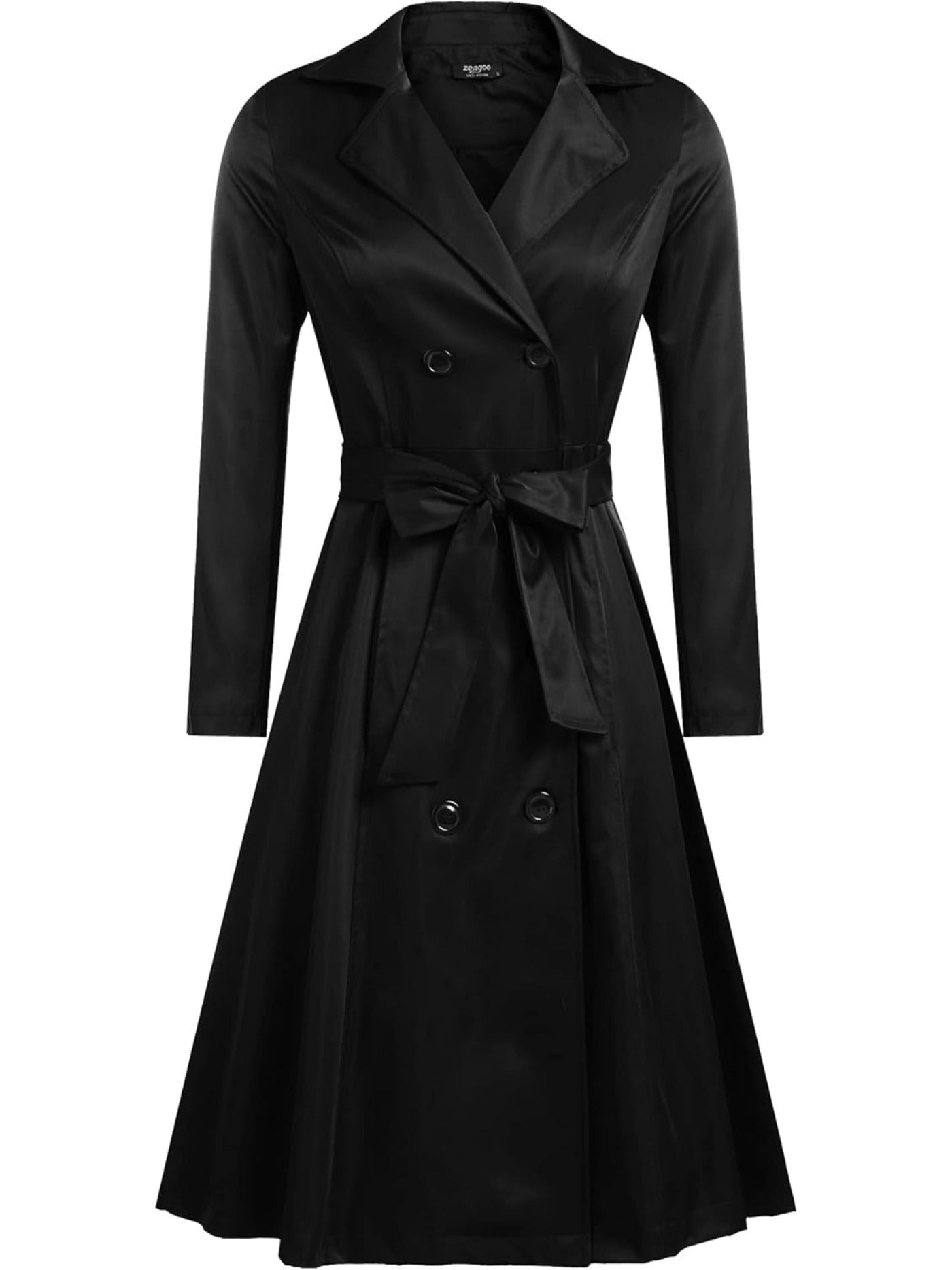 Women's Trench Coats Double-Breasted Long Coat with Belt MyFave Boutique