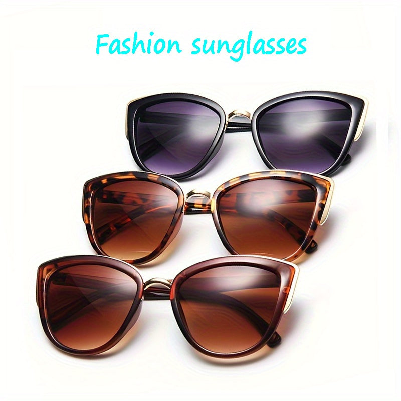 3pcs/set Fashionable Retro Casual Women's Sunglasses, PC Frame Gradient Lenses, Suitable For hiking MyFave Boutique