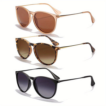 3 Pairs Of Women's Sunglasses, Fashionable And Trendy Polarized Glasses, Unbreakable Design, Street Style - Suitable For Driving, City Walking, Fishing, Cycling And Other Outdoor Sports, Also Perfect For Gift Giving MyFave Boutique